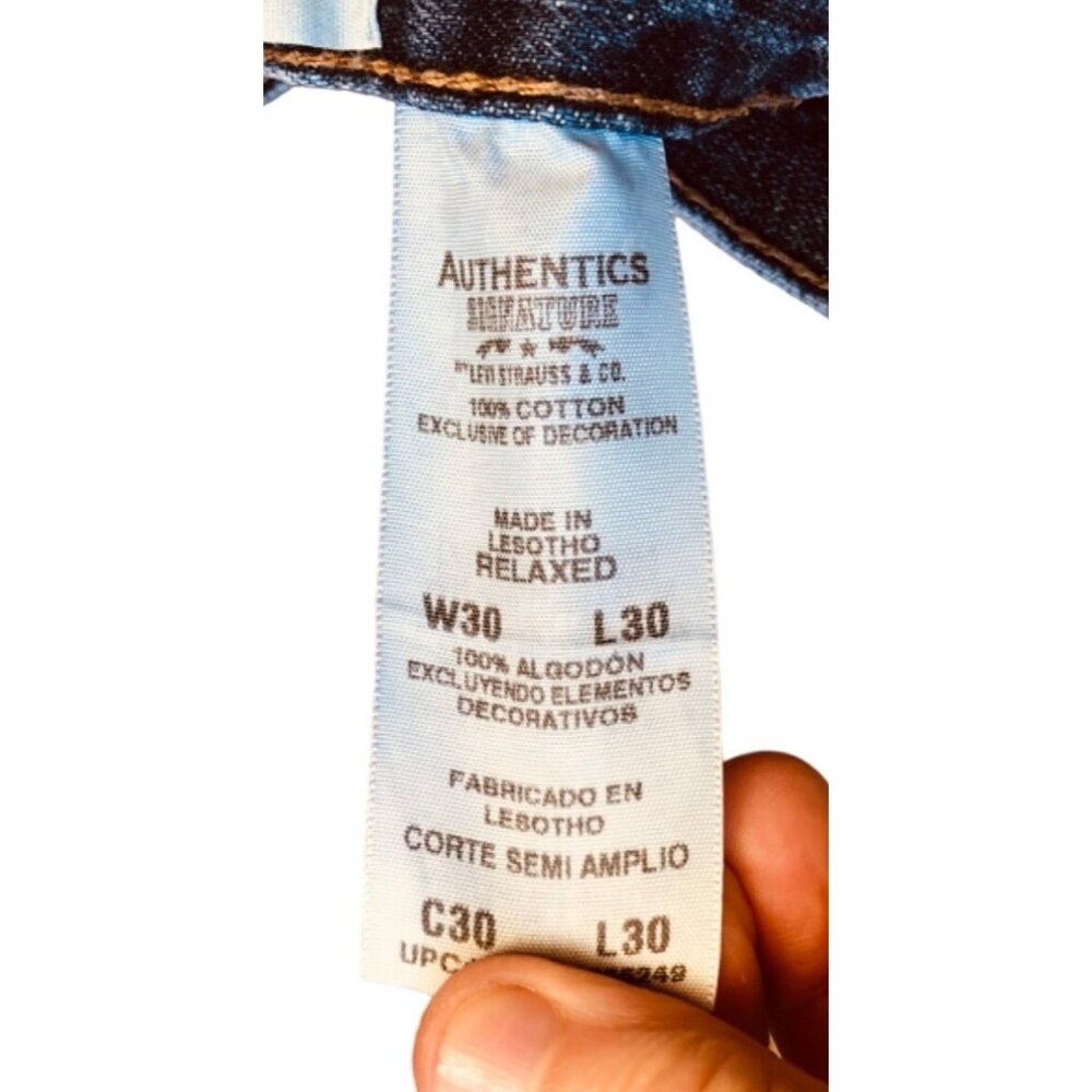 Authentics Signature Levi Strauss Mens Relaxed Fit Blue Jeans 30x30 - Picture 5 of 5